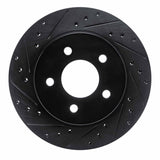 R1 Concepts 82-90 Ford Mustang Rear Left Drilled & Slotted Black Brake Rotor by R1 Concepts RNC-633-54021L