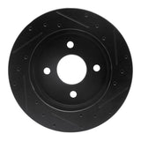 R1 Concepts 87-93 Mercury Cougar Rear Left Drilled & Slotted Black Brake Rotor by R1 Concepts RNC-633-54023L
