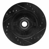 R1 Concepts 87-93 Ford Mustang Front Left Drilled & Slotted Black Brake Rotor by R1 Concepts RNC-633-54026L
