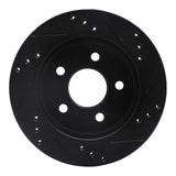 R1 Concepts 90-92 Ford Taurus SHO Rear Left Drilled & Slotted Black Brake Rotor by R1 Concepts RNC-633-54030L