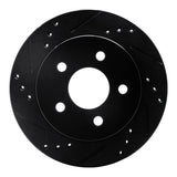 R1 Concepts 90-92 Ford Taurus SHO Rear Left Drilled & Slotted Black Brake Rotor by R1 Concepts RNC-633-54030L