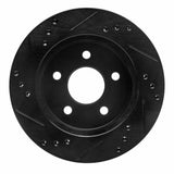 R1 Concepts 90-92 Ford Taurus SHO Rear Right Drilled & Slotted Black Brake Rotor by R1 Concepts RNC-633-54030R