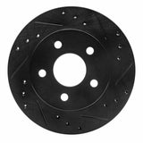 R1 Concepts 93-98 Ford Thunderbird Rear Right Drilled & Slotted Black Brake Rotor