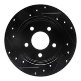 R1 Concepts 94-04 Ford Mustang Rear Right Drilled & Slotted Black Brake Rotor by R1 Concepts RNC-633-54034R
