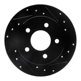 R1 Concepts 94-04 Ford Mustang Rear Right Drilled & Slotted Black Brake Rotor by R1 Concepts RNC-633-54034R