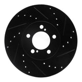 R1 Concepts 93-07 Ford Taurus (Excl SHO) Front Right Drilled & Slotted Black Brake Rotor