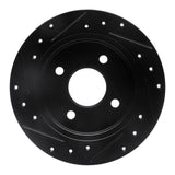 R1 Concepts 01-19 Ford Fiesta (USA/Canada) Rear Right Drilled & Slotted Black Brake Rotor by R1 Concepts RNC-633-54049R