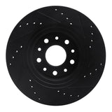 R1 Concepts 05-09 Ford Freestyle Front Left Drilled & Slotted Black Brake Rotor by R1 Concepts RNC-633-54052L