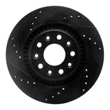 R1 Concepts 05-09 Ford Freestyle Front Left Drilled & Slotted Black Brake Rotor by R1 Concepts RNC-633-54052L