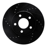 R1 Concepts 05-10 Ford Mustang Front Left Drilled & Slotted Black Brake Rotor by R1 Concepts RNC-633-54056L