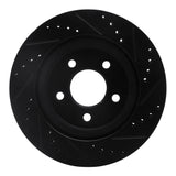 R1 Concepts 05-14 Ford Mustang Rear Left Drilled & Slotted Black Brake Rotor by R1 Concepts RNC-633-54058L