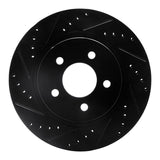R1 Concepts 05-14 Ford Mustang Rear Left Drilled & Slotted Black Brake Rotor by R1 Concepts RNC-633-54058L