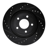R1 Concepts 05-14 Ford Mustang Rear Right Drilled & Slotted Black Brake Rotor by R1 Concepts RNC-633-54058R
