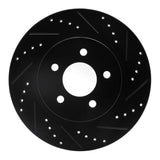 R1 Concepts 05-14 Ford Mustang Rear Right Drilled & Slotted Black Brake Rotor by R1 Concepts RNC-633-54058R