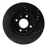 R1 Concepts 08-11 Ford Focus Front Left Drilled & Slotted Black Brake Rotor by R1 Concepts RNC-633-54061L