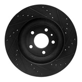 R1 Concepts 11-14 Ford Mustang Front Left Drilled & Slotted Black Brake Rotor by R1 Concepts RNC-633-54065L