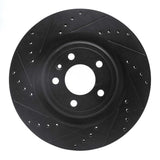R1 Concepts 11-14 Ford Mustang Front Left Drilled & Slotted Black Brake Rotor by R1 Concepts RNC-633-54065L