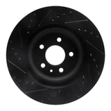 R1 Concepts 11-14 Ford Mustang Front Right Drilled & Slotted Black Brake Rotor by R1 Concepts RNC-633-54065R