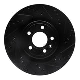 R1 Concepts 11-14 Ford Mustang Front Right Drilled & Slotted Black Brake Rotor by R1 Concepts RNC-633-54065R