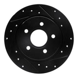 R1 Concepts 12-18 Ford Focus Rear Right Drilled & Slotted Black Brake Rotor by R1 Concepts RNC-633-54066R