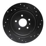 R1 Concepts 13-20 Ford Fusion Rear Left Drilled & Slotted Black Brake Rotor by R1 Concepts RNC-633-54068L
