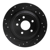 R1 Concepts 13-20 Ford Fusion Rear Left Drilled & Slotted Black Brake Rotor by R1 Concepts RNC-633-54068L