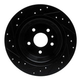 R1 Concepts 13-20 Ford Fusion Rear Right Drilled & Slotted Black Brake Rotor