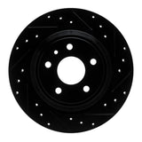 R1 Concepts 13-20 Ford Fusion Rear Right Drilled & Slotted Black Brake Rotor