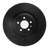 R1 Concepts 13-14 Ford Mustang Front Left Drilled & Slotted Black Brake Rotor by R1 Concepts RNC-633-54071L