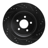 R1 Concepts 15-23 Ford Mustang Rear Left Drilled & Slotted Black Brake Rotor by R1 Concepts RNC-633-54074L