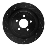 R1 Concepts 15-23 Ford Mustang Rear Left Drilled & Slotted Black Brake Rotor by R1 Concepts RNC-633-54074L