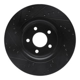 R1 Concepts 15-20 Ford Mustang Front Right Drilled & Slotted Black Brake Rotor by R1 Concepts RNC-633-54077R