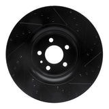 R1 Concepts 15-20 Ford Mustang Front Left Drilled & Slotted Black Brake Rotor by R1 Concepts RNC-633-54078L
