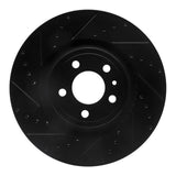 R1 Concepts 15-20 Ford Mustang Front Left Drilled & Slotted Black Brake Rotor by R1 Concepts RNC-633-54078L