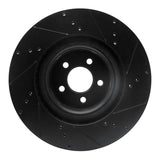 R1 Concepts 15-23 Ford Mustang Front Left Drilled & Slotted Black Brake Rotor by R1 Concepts RNC-633-54079L