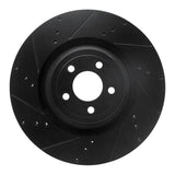 R1 Concepts 15-23 Ford Mustang Front Left Drilled & Slotted Black Brake Rotor by R1 Concepts RNC-633-54079L