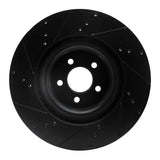 R1 Concepts 15-23 Ford Mustang Front Right Drilled & Slotted Black Brake Rotor by R1 Concepts RNC-633-54079R