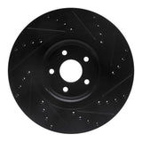 R1 Concepts 14-18 Ford Focus ST Front Left Drilled & Slotted Black Brake Rotor by R1 Concepts RNC-633-54082L
