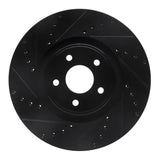 R1 Concepts 14-18 Ford Focus ST Front Left Drilled & Slotted Black Brake Rotor by R1 Concepts RNC-633-54082L