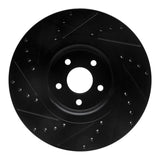 R1 Concepts 14-18 Ford Focus ST Front Right Drilled & Slotted Black Brake Rotor by R1 Concepts RNC-633-54082R