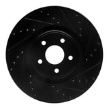 R1 Concepts 14-18 Ford Focus ST Front Right Drilled & Slotted Black Brake Rotor by R1 Concepts RNC-633-54082R