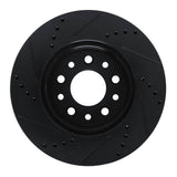 R1 Concepts 04-07 Ford Freestar Front Right Drilled & Slotted Black Brake Rotor