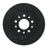 R1 Concepts 04-07 Ford Freestar Front Right Drilled & Slotted Black Brake Rotor