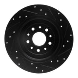 R1 Concepts 05-19 Ford Five Hundred Rear Left Drilled & Slotted Black Brake Rotor by R1 Concepts RNC-633-54088L
