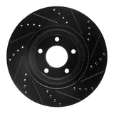 R1 Concepts 07-15 Ford Edge Front Left Drilled & Slotted Black Brake Rotor by R1 Concepts RNC-633-54089L
