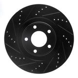 R1 Concepts 07-15 Ford Edge Front Left Drilled & Slotted Black Brake Rotor by R1 Concepts RNC-633-54089L