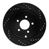 R1 Concepts 07-10 Lincoln Mkx Rear Left Drilled & Slotted Black Brake Rotor by R1 Concepts RNC-633-54090L