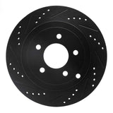 R1 Concepts 07-10 Lincoln Mkx Rear Left Drilled & Slotted Black Brake Rotor by R1 Concepts RNC-633-54090L