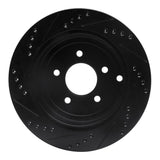 R1 Concepts 07-10 Lincoln Mkx Rear Right Drilled & Slotted Black Brake Rotor by R1 Concepts RNC-633-54090R
