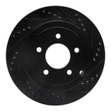 R1 Concepts 07-10 Lincoln Mkx Rear Right Drilled & Slotted Black Brake Rotor by R1 Concepts RNC-633-54090R